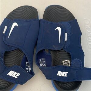 Nike Blue and Black Sandals with Adjustable Straps